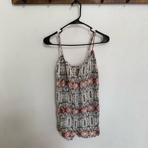 Aeropostale Abstract Print Spaghetti Strap Romper